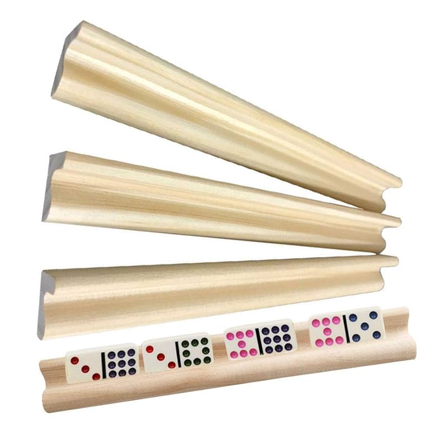 Amazon.co.jp: ドミノホルダーゲームラック、4 木製ドミノラック